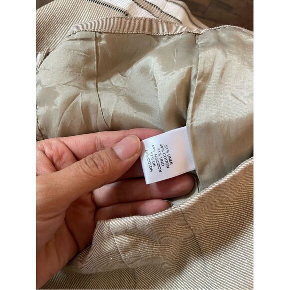 Worth New York linen striped pencil skirt front zipper size 0 - Picture 6 of 7